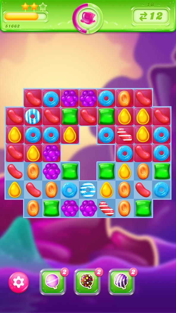 Candy Crush Jelly Saga screenshot — matching candies to spread jelly across a colourful board
