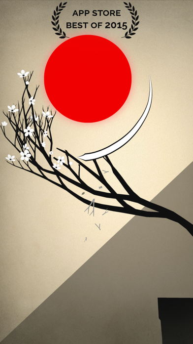 Prune gameplay screenshot — a minimalist silhouetted tree growing toward sunlight against a clean backdrop
